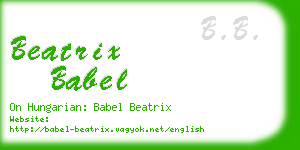 beatrix babel business card